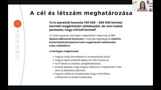 1. A tanfolyam céljának és létszámának meghatározása